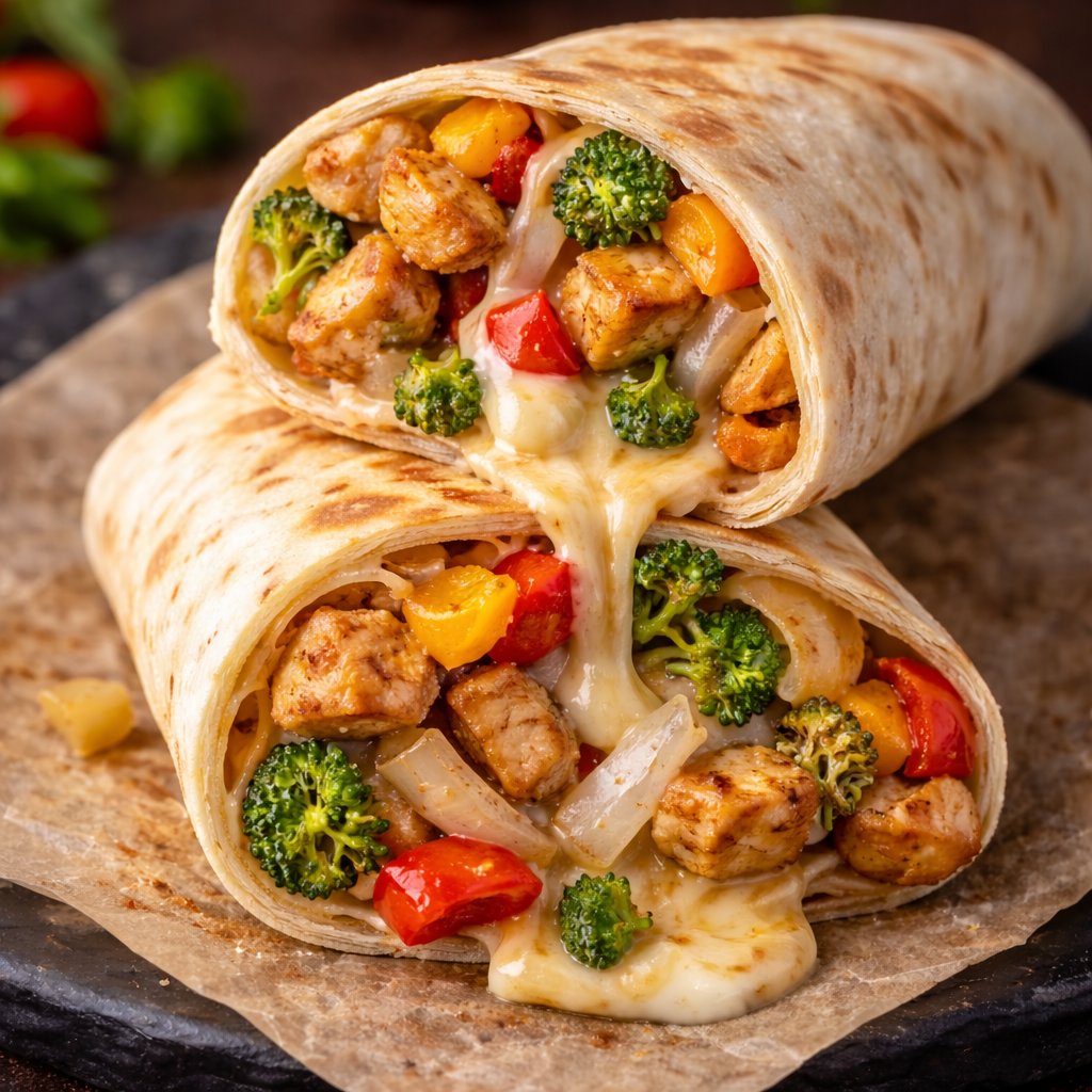رول دجاج مع خضار